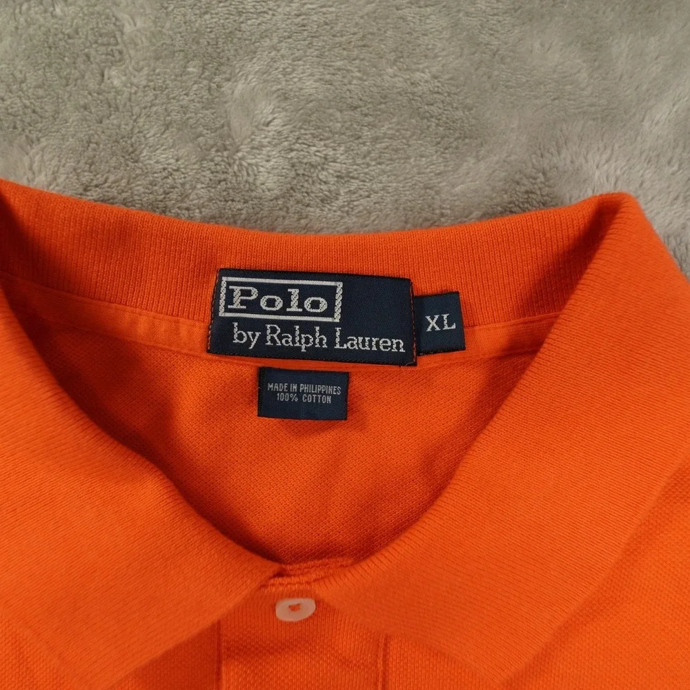 Polo Ralph Lauren Vintage Polo Shirt Men's XL Orange Short Sleeve Preppy Retro